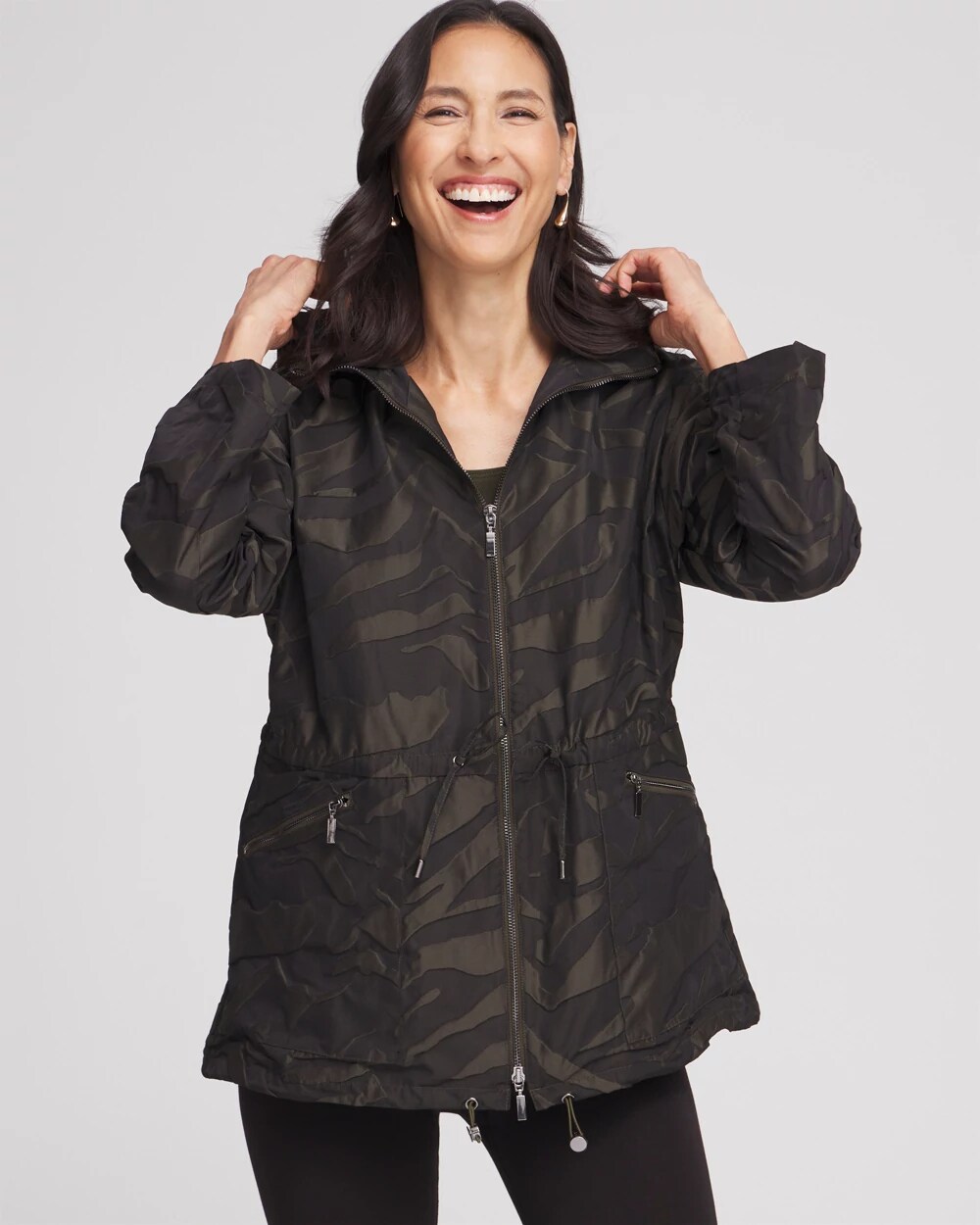 Zenergy® Embossed Zebra Anorak Jacket | Chico's Zenergy® Embossed Zebra Anorak Jacket | Chico's